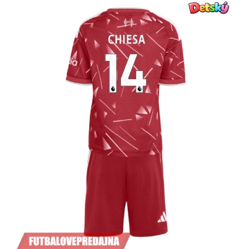 Lacne Dětský Futbalové dres Liverpool Federico Chiesa #14 2026-27 Krátky Rukáv - Domáci (+ trenírky)